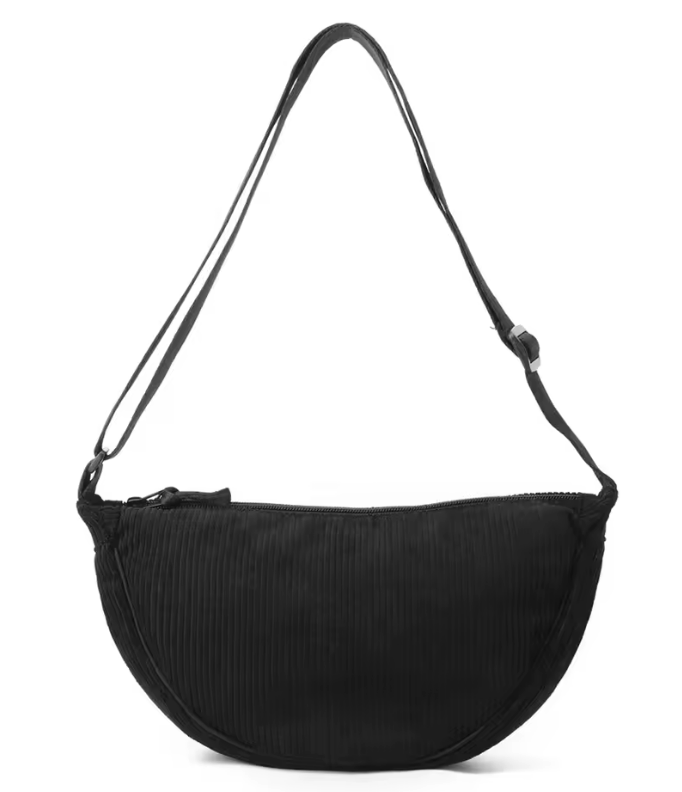 Black LamaLama Corduroy Cross Bag