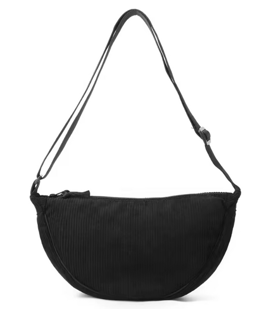 Black LamaLama Corduroy Cross Bag